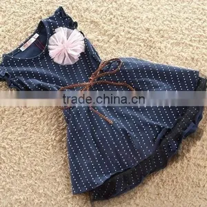 Hot Selling Casual Children Girls Summer Lace Princess Dresses With Sashes thumbnail-1