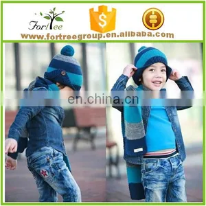 Kids Funny Cable Knitted Hat Scarf Sets thumbnail-3