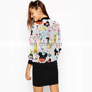 New Arrival Funny Printing Women Bomber Jacket Wholesale thumbnail-3