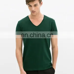 Wholesale Blank T Shirts, Fashion High Quality V-neck Plain t Shirts thumbnail-1
