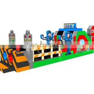 Policeman Obstacle Inflatable Kid Game Jumping Castle thumbnail-1