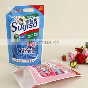 Customized Reusable Laundry Detergent Packaging Bag Spout Pouch Bag / Liquid Stand up Spout Pouch With Top thumbnail-1
