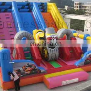 Funny Giant Inflatable Car Bouncer Slide,Inflatable Jumping Obstacle With Slide,inflatable Dry Slide for Kids and Adults thumbnail-2