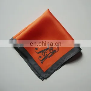 100% Silk Pocket Square Orange Color thumbnail-1