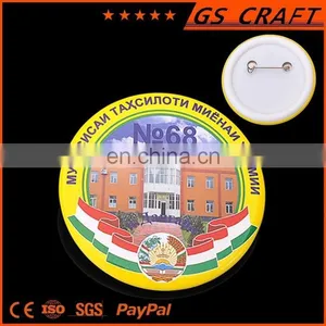 Souvenir/Custom Shape Tinplate Button Badges Souvenir /square Button Badge Souvenir Items thumbnail-3