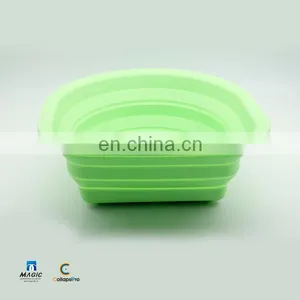 2018 Semicircle FDA Silicone Collapsible Water Bucket Foldable Food Storage Basket thumbnail-1