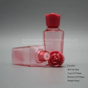 30ml Small Customized Color PETG Plastic Skin Care Lotion Square Bottle With Inner Plug and Screw Rose Cap thumbnail-5