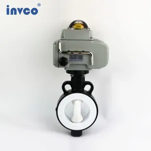 INVCO Wafer Connection Fluorine Butterfly Valve With Electric Control for Gas,oil Etc thumbnail-2