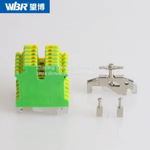 Yellow-green Ground Terminal USLKG5 Cable Connector DIN Rail Terminal thumbnail-3