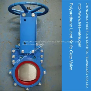 FRZ73PU Urethane Rubber Seat Knife Gate Valve for High Abrasive Slurry thumbnail-1
