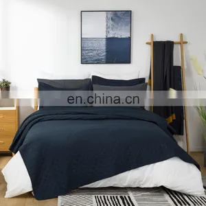 Luxury Super King Summer Fancy Movable Woven Comforters 100% Polyester Ultrasonic Quilt Bedspread Set For India thumbnail-5