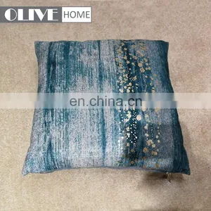 Fashion Chenille Fabric Gold Stamping Ombre Photo Printed Cushion Pillow thumbnail-4