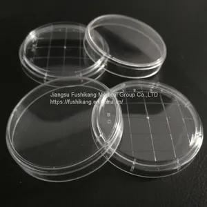 ISO9001 Certificate PS Polystyrene Clear Plastic Contact Dish E.O Sterile Three Compartment 90mm Plastic Sterile Petri Dish thumbnail-1