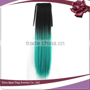 Cheap Synthetic Two Tone Pink and Black Hair Band Ponytails Quality Choice thumbnail-6