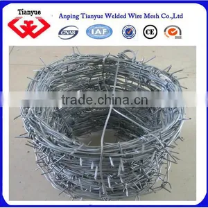Protection Hot Dip 14 Gauge Galvanized Barbed Wire thumbnail-2