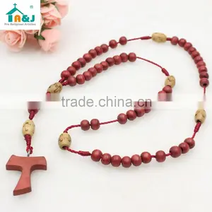 Wholesale Religious Wood Beads Cord Rosary thumbnail-2