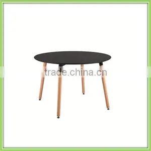 Solid Wood Legs And Blue Round Coffee Table Wood thumbnail-4