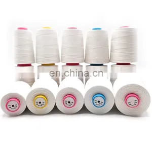 White Color Thick Raw Cotton Thread Trade 203 20s/3 Glazed Cotton Pearl Threads thumbnail-5