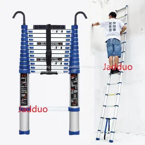 Single Blue Telescopic Ladder With Hook+Anti-slip Cushion thumbnail-1