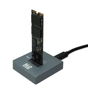 M.2 NVME SSD&HDD Dual-bay Disk Hard Drive Support SSD M Key Offline Clone M.2 Sata SSD Docking Station thumbnail-1