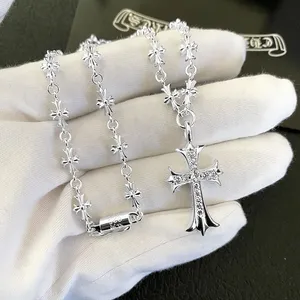 Simple Silver Color Cross Pendant Necklace Men Punk Hip Hop Metal Chain Necklaces Fashion Jewelry Accessories Gift 2026 thumbnail-4