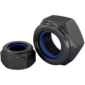 DIN 985 Metric Inch Carbon Steel Blue White Zinc Plated Furniture Insert Nut Hex Socket Lock Nut thumbnail-1