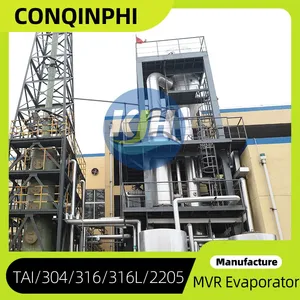 304 Stainless Steel MVR Tubular Falling Film Evaporator With PLC Control for Energy Saving, 500L/H Capacity thumbnail-1