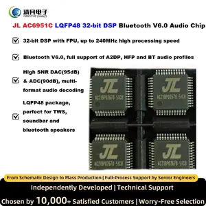 JL AC6951C LQFP48 32-bit DSP Bluetooth V6.0 Audio Chip 240MHz FPU DAC ADC Encoder Decoder For Bluetooth Speaker Soundbar TWS Speaker Alarm Clock Audio thumbnail-1