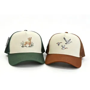 Custom 5 Panel Embroidery Cotton Mesh Animal Baseball Cap Trucker Cap Snapback Sports Adjustable Gorras Cap thumbnail-5