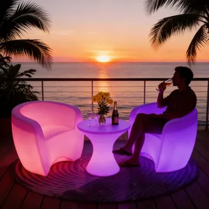 Modern Waterproof Bar Tables and Chairs for Hotel & Living Room Use Commercial Grade Indoor/Outdoor Activity Furniture thumbnail-1
