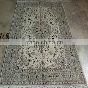 Artificial Silk and Wool Handmade Persian Carpet thumbnail-6