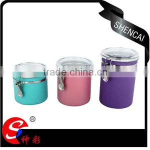 Silicone Color Nice Looking Food Storage Canister Metal Food Canister Set thumbnail-1