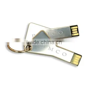 Slivery Key Shaped 4GB Usb Lightweight Thumb Pen Drive Flash Disk thumbnail-1