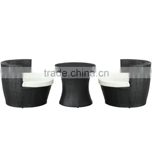 Outdoor Living Modern Garden Constitute Coffee Rattan Table Chair Set thumbnail-2