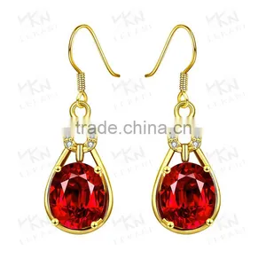 2015 Latest Fashion Jewellery Indian Gold Crystal Drop Earrings thumbnail-1