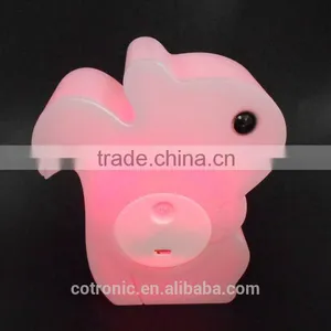 Squirrel Shape Room Thermometer Temperature Displayer LED Color Changing Night Light Lamp for Babies Kids Children thumbnail-2