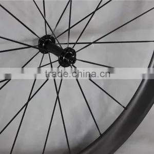 Black Hub 700C Tubular Carbon Wheel Set Professional UD Matt Carbon Road Bike Tubular Wheelset W65T thumbnail-5
