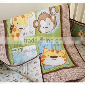 Monkey and Tiger 3pcs Newborn European Baby Bedding Set From Professional Manufacturer thumbnail-3
