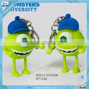 Hot Sell Promotional Plastic LED Flashing Gift Keychain With Sound Monster University thumbnail-1
