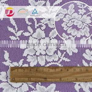 Wholesale Beautiful 100 Poly Flower Lace Embroidered Fabric White Lace Knee Length Dress thumbnail-6