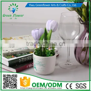 2016 Wholesale Multicolor Latex Artificial PU Flowers Tulip Bonsai Real Touch Bouquet Wedding Bridal Decor Display Flower thumbnail-3