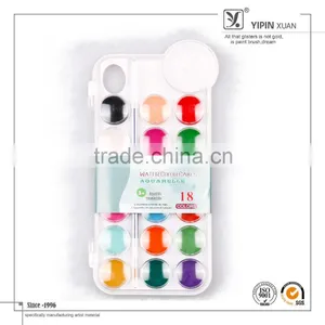Professional 18 Colors Dry Water Color Paint Cakes With Brush thumbnail-1