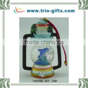 Snow Crystal Ball With Dolphin for Ornament thumbnail-1