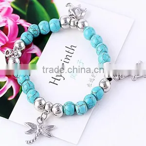 >>NEW SW16573 Promotion Beaded Charm Bracelet Turquoise Bracelet// thumbnail-5