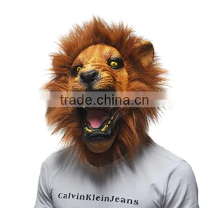 Creepy Angry Lion Latex Rubber Mask Costume Prop Scary Mask Animal Head Party Mask Cosplay Mask thumbnail-1