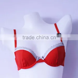 China Bra Factory Red Color no Pad Women Bralette With Lace thumbnail-1