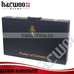 Custom Paper Red Wine Box,pu Leather Wine Box With Handle,6 Slots Black pu Wine Box With Handle Quality Choice thumbnail-2