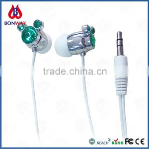 Fashion Bling Diamond Jeweled Crystal Earphone thumbnail-2