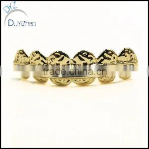 Grillz Iced-Out 14K Gold Plated Row Hip Hop Grills thumbnail-1