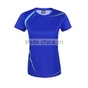 2016 Custom Wholesalecomfortable Ladies Royal Blue Running Tshirt thumbnail-3